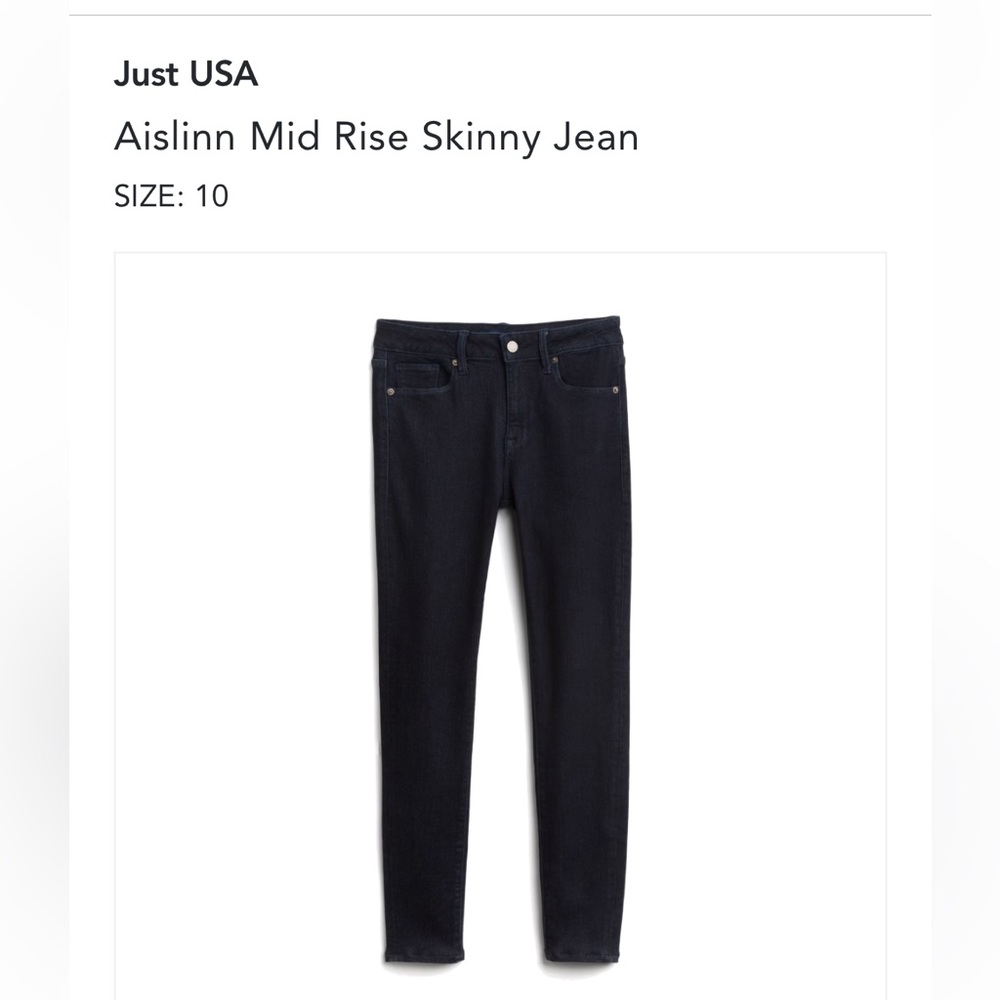 Just USA mid-rise skinny jean, like new